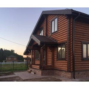 Облицовка цоколя дома фасадной плиткой Валаамский камень