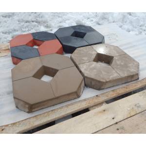 Бетонная газонная плитка для экопарковки «Восьмигранник»