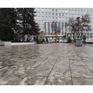 Фото мощения плиткой тротуарной прямоугольной Шагрень
