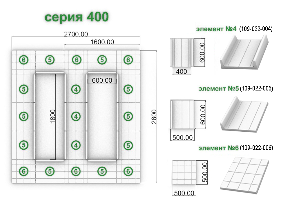 Схема установки элементов&nbsp;садовых дорожек &laquo;Серия 400&raquo;