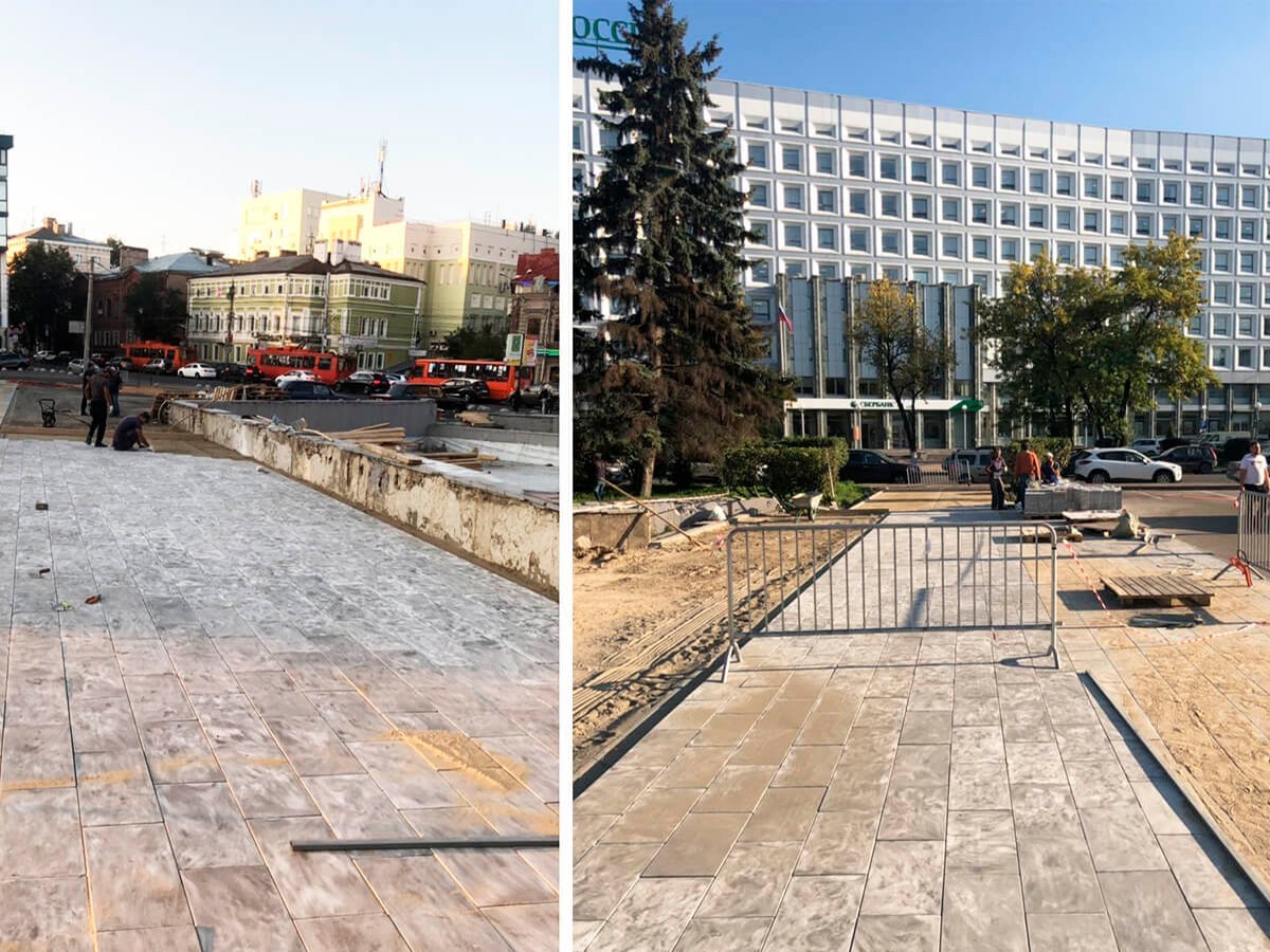 Выкладка тротуарной плитки из бетона на песчаное основание Выкладка тротуарной плитки из бетона на песчаное основание